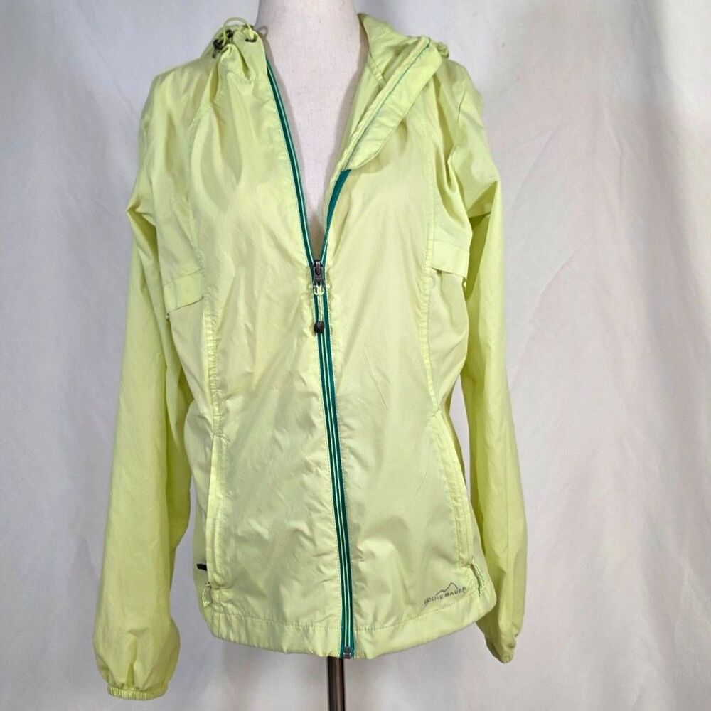 Eddie Bauer Packable Vivid Chartreuse Light Weight Jacket Size Small - Picture 2 of 10